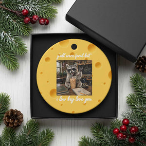 Funny Classroom Raccoon Iced Coffee Teacher Ceramic Ornament Y'all Were Feral But I Low Key Love You TS02 1pc Yellow Cheese Print Your Wear