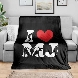 I Heart MJ Dance Silhouette Tribute Throw Blanket Iconic Pop Culture Famous Dance Poses for Music Legend Fans TS02 Print Your Wear