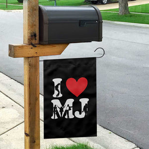 I Heart MJ Dance Silhouette Tribute Garden Flag Iconic Pop Culture Famous Dance Poses for Music Legend Fans TS02 Print Your Wear