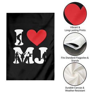 I Heart MJ Dance Silhouette Tribute Garden Flag Iconic Pop Culture Famous Dance Poses for Music Legend Fans TS02 Print Your Wear