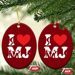 I Heart MJ Dance Silhouette Tribute Ceramic Ornament Iconic Pop Culture Famous Dance Poses for Music Legend Fans TS02 Print Your Wear