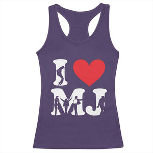 I Heart MJ Dance Silhouette Tribute Racerback Tank Top Iconic Pop Culture Famous Dance Poses for Music Legend Fans TS02 Purple Print Your Wear