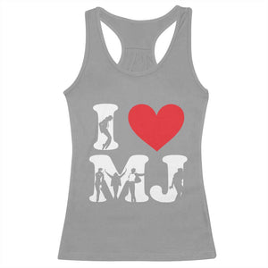I Heart MJ Dance Silhouette Tribute Racerback Tank Top Iconic Pop Culture Famous Dance Poses for Music Legend Fans TS02 Sport Gray Print Your Wear