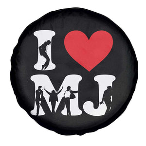 I Heart MJ Dance Silhouette Tribute Spare Tire Cover Iconic Pop Culture Famous Dance Poses for Music Legend Fans TS02 Print Your Wear