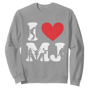 I Heart MJ Dance Silhouette Tribute Sweatshirt Iconic Pop Culture Famous Dance Poses for Music Legend Fans TS02 Sport Gray Print Your Wear