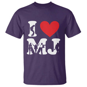 I Heart MJ Dance Silhouette Tribute T Shirt Iconic Pop Culture Famous Dance Poses for Music Legend Fans TS02 Purple Print Your Wear