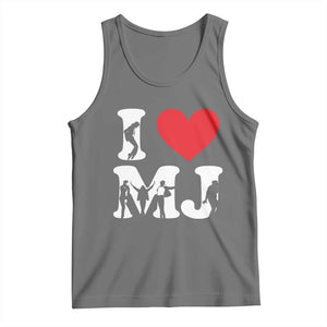 I Heart MJ Dance Silhouette Tribute Tank Top Iconic Pop Culture Famous Dance Poses for Music Legend Fans TS02 Black Heather Print Your Wear