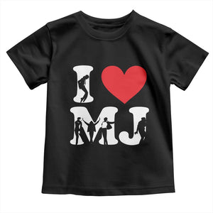 I Heart MJ Dance Silhouette Tribute Toddler T Shirt Iconic Pop Culture Famous Dance Poses for Music Legend Fans TS02 Black Print Your Wear