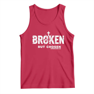 Broken But Chosen Ephesians 2:8 Bible Verse Tank Top Christian Faith Grace and Salvation Gift TS02 Red Print Your Wear