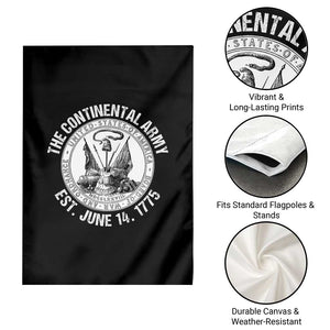 The Continental Army Est 1775 Garden Flag Patriotic US Military History Graphic