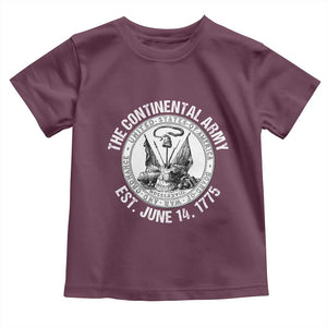 The Continental Army Est 1775 Toddler T Shirt Patriotic US Military History Graphic