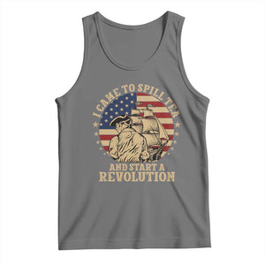 Funny Boston Tea Party Tank Top I Came To Spill Tea And Start A Revolution Retro Graphic