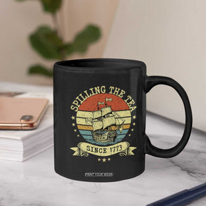 Spilling The Tea Since 1773 Coffee Mug Retro Sunset Boston Tea Party History