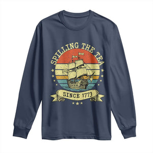 Spilling The Tea Since 1773 Long Sleeve Shirt Retro Sunset Boston Tea Party History