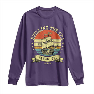 Spilling The Tea Since 1773 Long Sleeve Shirt Retro Sunset Boston Tea Party History