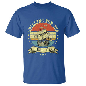 Spilling The Tea Since 1773 T Shirt Retro Sunset Boston Tea Party History