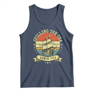 Spilling The Tea Since 1773 Tank Top Retro Sunset Boston Tea Party History