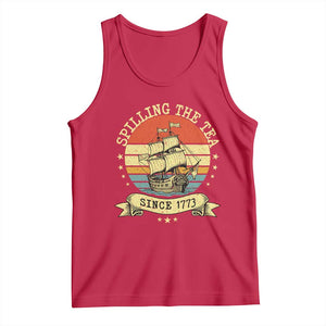 Spilling The Tea Since 1773 Tank Top Retro Sunset Boston Tea Party History