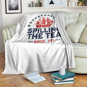 Spilling The Tea Since 1773 Throw Blanket Patriotic Nautical Stars American History