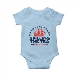 Spilling The Tea Since 1773 Baby Onesie Patriotic Nautical Stars American History