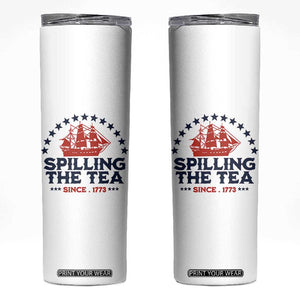 Spilling The Tea Since 1773 Skinny Tumbler Patriotic Nautical Stars American History