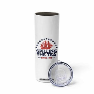 Spilling The Tea Since 1773 Skinny Tumbler Patriotic Nautical Stars American History