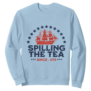 Spilling The Tea Since 1773 Sweatshirt Patriotic Nautical Stars American History