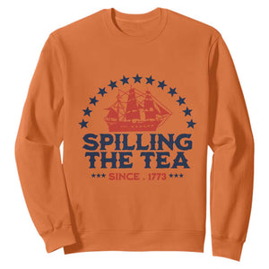 Spilling The Tea Since 1773 Sweatshirt Patriotic Nautical Stars American History