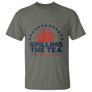 Spilling The Tea Since 1773 T Shirt Patriotic Nautical Stars American History