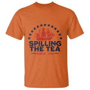 Spilling The Tea Since 1773 T Shirt Patriotic Nautical Stars American History