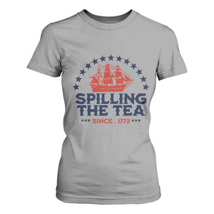 Spilling The Tea Since 1773 T Shirt For Women Patriotic Nautical Stars American History
