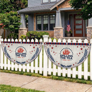 Spilling The Tea Since 1773 Patriotic Fan Flag Nautical Stars American History
