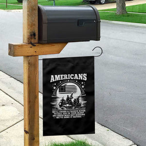 Funny Patriotic Military History Garden Flag Americans Crossing A Frozen River To Kill You In Your Sleep On Christmas
