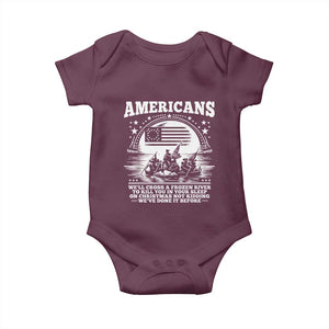 Funny Patriotic Military History Baby Onesie Americans Crossing A Frozen River To Kill You In Your Sleep On Christmas