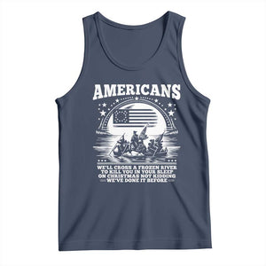 Funny Patriotic Military History Tank Top Americans Crossing A Frozen River To Kill You In Your Sleep On Christmas