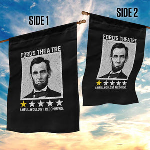 Fords Theatre One Star Awful Wouldnt Recommend Garden Flag Abraham Lincoln Funny History Dark Humor
