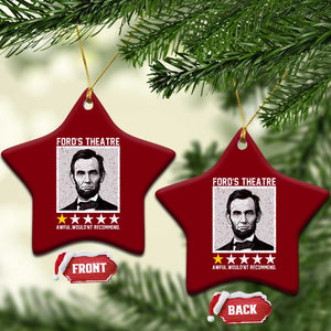 Fords Theatre One Star Awful Wouldnt Recommend Ceramic Ornament Abraham Lincoln Funny History Dark Humor