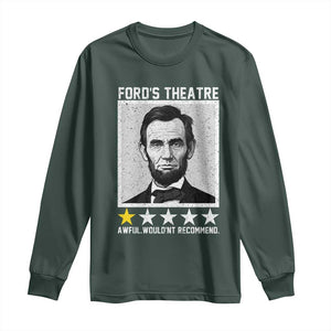 Fords Theatre One Star Awful Wouldnt Recommend Long Sleeve Shirt Abraham Lincoln Funny History Dark Humor