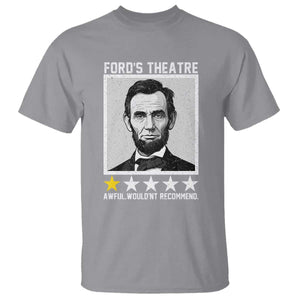 Fords Theatre One Star Awful Wouldnt Recommend T Shirt Abraham Lincoln Funny History Dark Humor