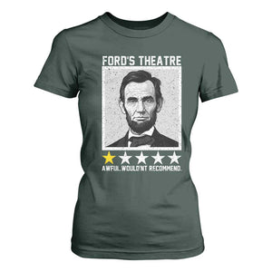 Fords Theatre One Star Awful Wouldnt Recommend T Shirt For Women Abraham Lincoln Funny History Dark Humor