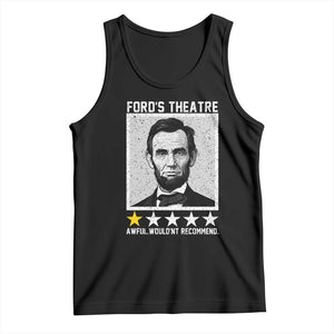 Fords Theatre One Star Awful Wouldnt Recommend Tank Top Abraham Lincoln Funny History Dark Humor