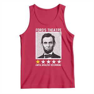 Fords Theatre One Star Awful Wouldnt Recommend Tank Top Abraham Lincoln Funny History Dark Humor