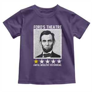 Fords Theatre One Star Awful Wouldnt Recommend Toddler T Shirt Abraham Lincoln Funny History Dark Humor