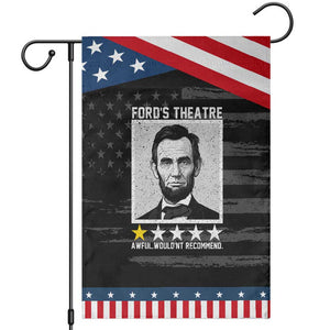 Fords Theatre One Star Awful Wouldnt Recommend Patriotic Garden Flag Abraham Lincoln Funny History Dark Humor