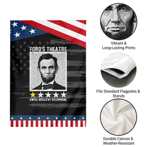 Fords Theatre One Star Awful Wouldnt Recommend Patriotic Garden Flag Abraham Lincoln Funny History Dark Humor