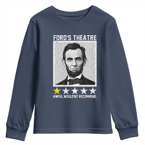 Fords Theatre One Star Awful Wouldnt Recommend Youth Sweatshirt Abraham Lincoln Funny History Dark Humor