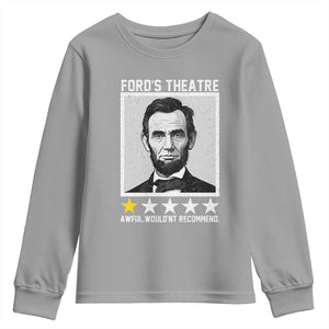Fords Theatre One Star Awful Wouldnt Recommend Youth Sweatshirt Abraham Lincoln Funny History Dark Humor