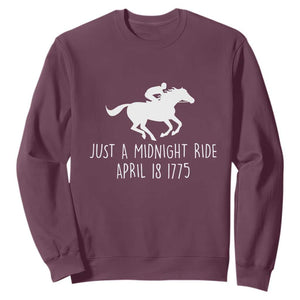 Paul Revere American History Sweatshirt Just A Midnight Ride April 18 1775