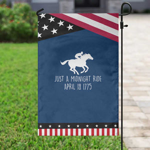 Paul Revere American History Patriotic Garden Flag Just A Midnight Ride April 18 1775
