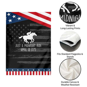 Paul Revere American History Patriotic Garden Flag Just A Midnight Ride April 18 1775